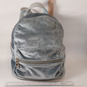 💥💥Urban Expressions Grey Velour Backpack with Gold Colored Hardware